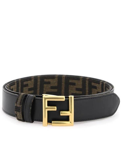 FF Fabric Reversible Leather Belt Black - FENDI - BALAAN 2