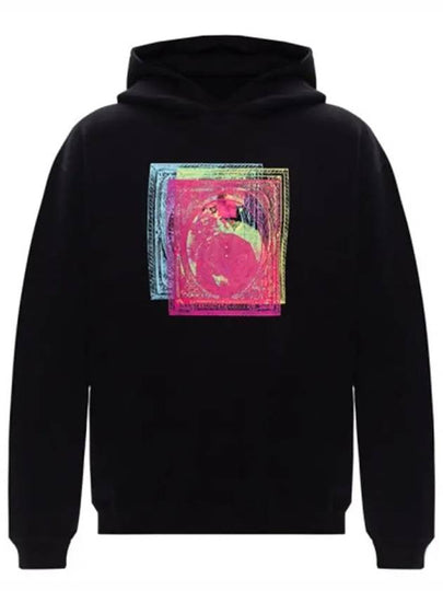 Adonis Stamp Logo Cotton Hoodie Black - MAISON MARGIELA - BALAAN 2