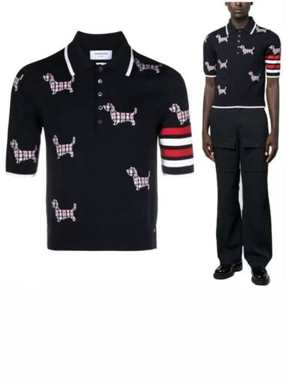 Hector Intarsia Polo Shirt Navy - THOM BROWNE - BALAAN 2