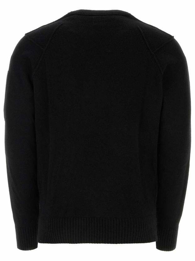 Lens Wappen Classic Crew Neck Wool Knit Top Black - CP COMPANY - BALAAN 3