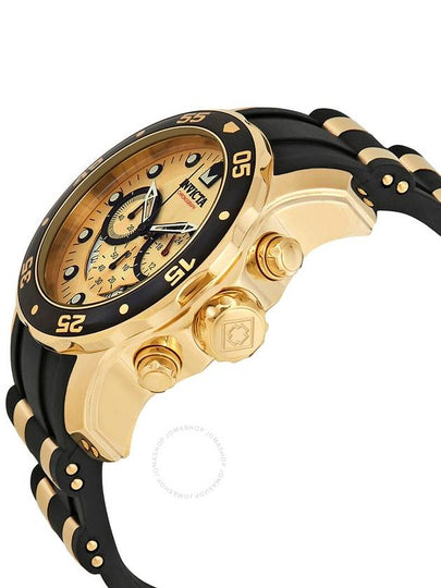 Invicta Pro Diver Chronograph Gold Dial Black Polyurethane Men's Watch 17566 - INVICTA - BALAAN 2