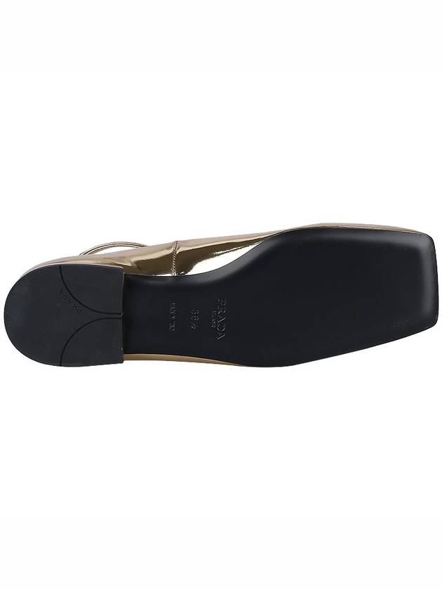 Metallic Leather Ballerinas Platinum Gold - PRADA - 10