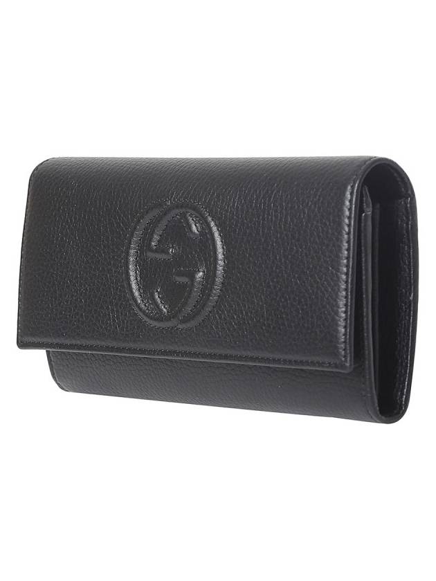 Interlocking GG Soho Leather Long Wallet Black - GUCCI - BALAAN 3