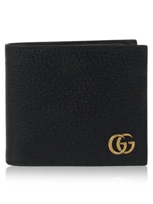 GG Marmont Leather Bi Fold Wallet Black Gold - GUCCI - BALAAN 2