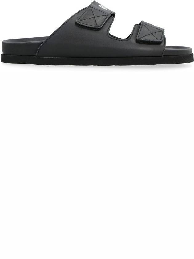 Logo Print Touch Strap Slippers Black - PALM ANGELS - BALAAN 3