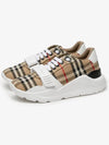 Vintage Check And Leather Sneakers White Archive Beige - BURBERRY - BALAAN 3