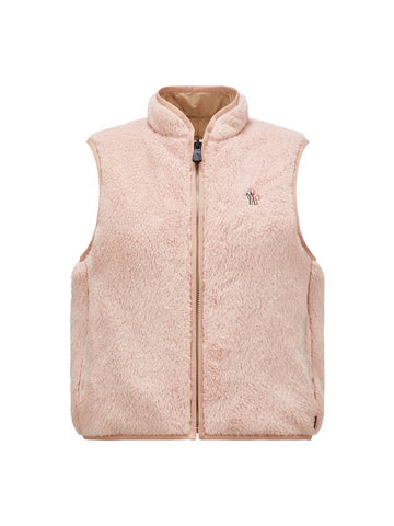 Women's Grenoble Reversible Teddy Nylon Vest Light Pink - MONCLER - BALAAN 1