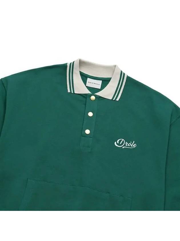 Drold Monsieur Men's Pocket Logo Embroidered Polo T-Shirt Green PL111 CO001 FGN - DROLE DE MONSIEUR - BALAAN 3