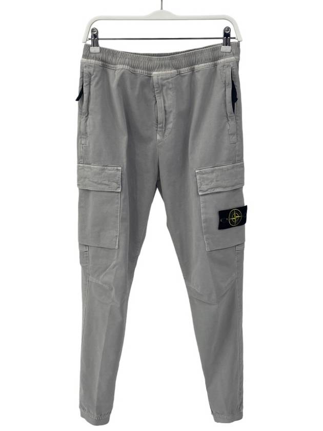 Stretch Cotton Cargo Straight Pants Grey - STONE ISLAND - BALAAN 7