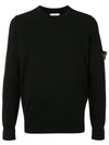 Stretch Wool Crewneck Knit Top Black - STONE ISLAND - BALAAN 3