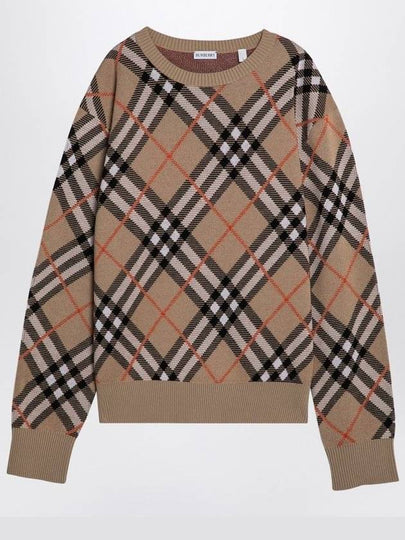 Nova Check Knit Top Brown - BURBERRY - BALAAN 2