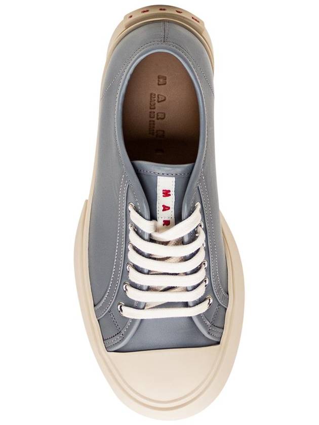 Pablo leather lace-up low-top sneakers gray - MARNI - BALAAN 5