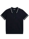 Women's Feline Knit Short Sleeve Polo Shirt Navy - J.LINDEBERG - BALAAN 2