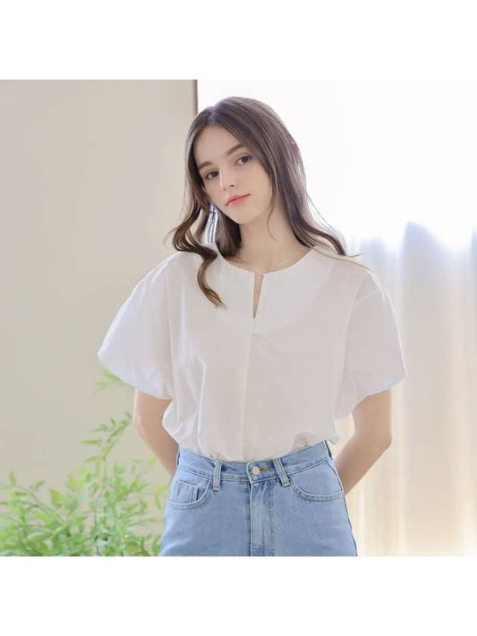 Cotton-blend slit blouse - KELLY DONAHUE - BALAAN 1