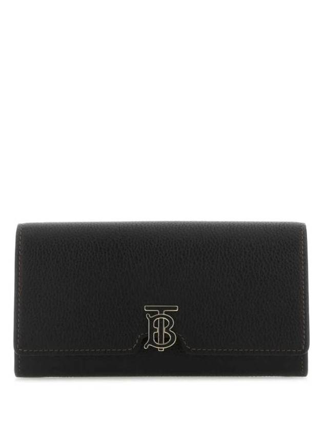 TB Logo Grainy Leather Continental Long Wallet Black - BURBERRY - BALAAN 2