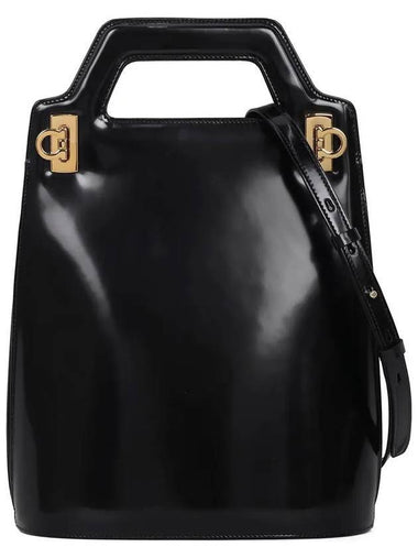 Wanda North South Tote Bag Black - SALVATORE FERRAGAMO - BALAAN 1