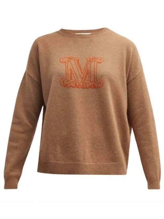 Edo Monogram Cashmere Knit Top Brown - MAX MARA - BALAAN 2