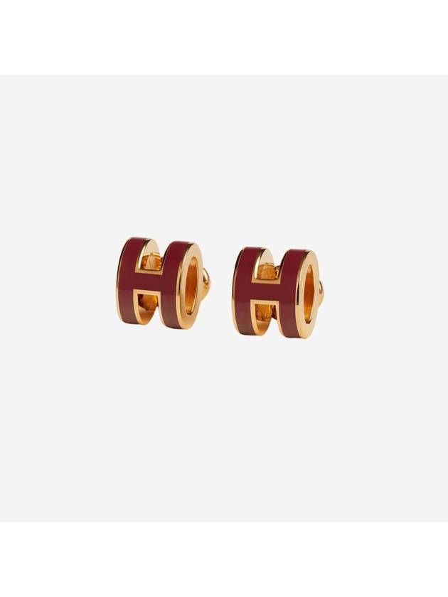 Mini Pop H Earrings Gold Hardware Rouge Rubys - HERMES - BALAAN 1