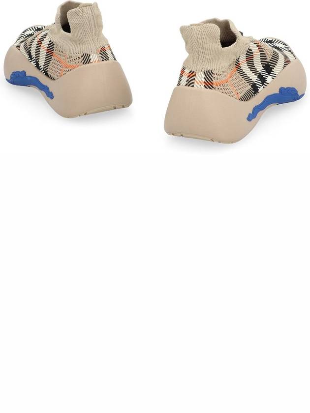 Neptune Check Knit Low Top Sneakers Sand - BURBERRY - BALAAN 5