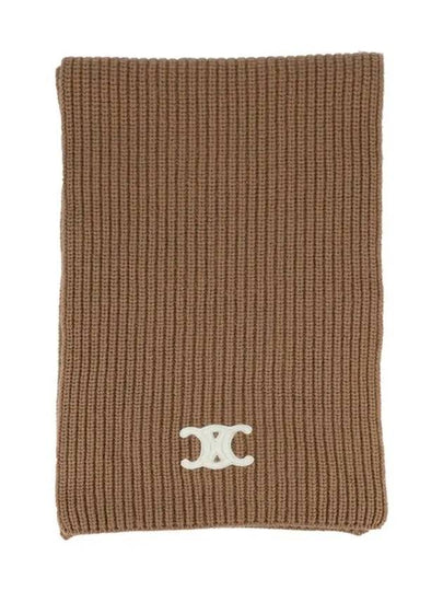 Triomphe Ribbed Cashmere Wool Muffler Camel - CELINE - BALAAN 2