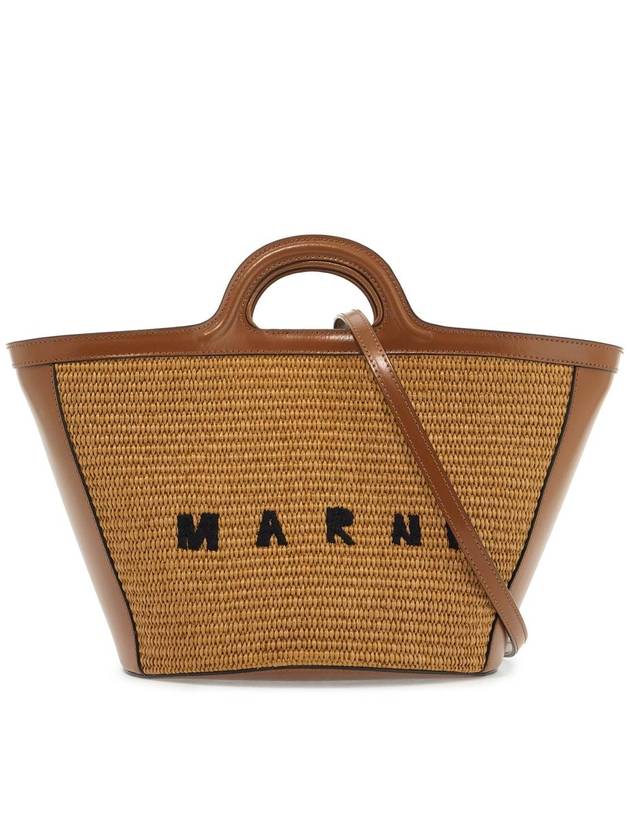 Leather Raffia Tropicalia Tote Bag Rosiena - MARNI - BALAAN 2