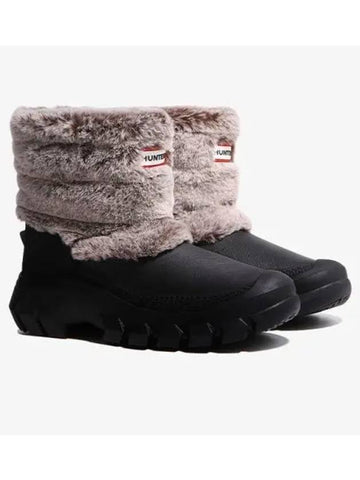 Intrepid Fur Short Snow Boots Black Natural WFS1000RBFBNR - HUNTER - BALAAN 1