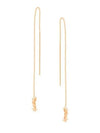 Monogram Opium Drop Metal Earrings Gold - SAINT LAURENT - BALAAN 4