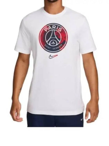 PSG Crest Short Sleeve T-Shirt White - NIKE - BALAAN 1