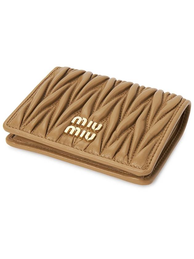 Matelasse Leather Half Wallet Caramel - MIU MIU - BALAAN 4