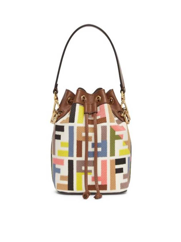 Mon Tresor Embroidered FF Logo Bucket Bag - FENDI - BALAAN 1