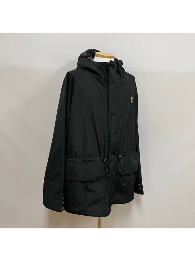 Maison Kitsune x Barbour Logo Patch Reversible Hooded Jacket - MAISON KITSUNE - BALAAN 3