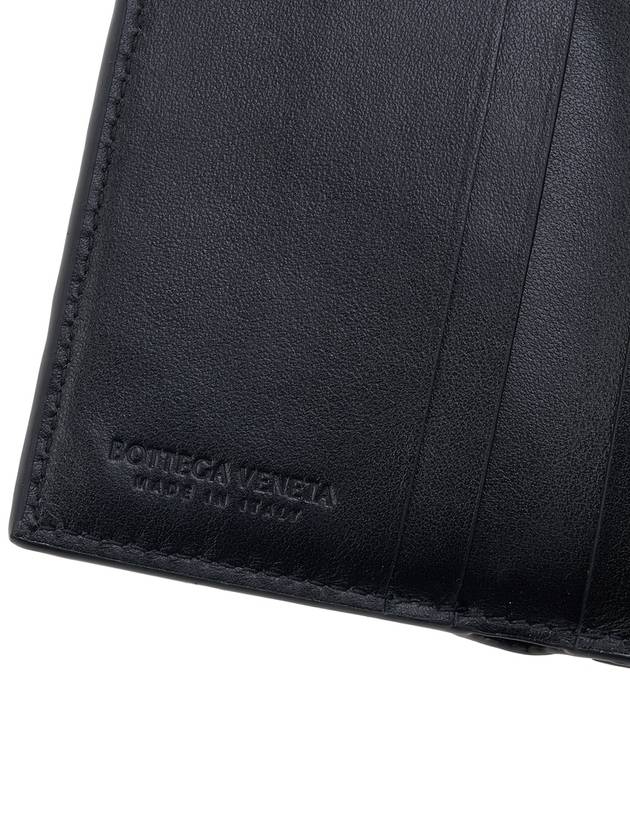 Cassette Tri-Fold Card Wallet Black - BOTTEGA VENETA - BALAAN.
