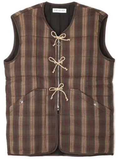 Check Padded Vest Brown - OUR LEGACY - BALAAN 1