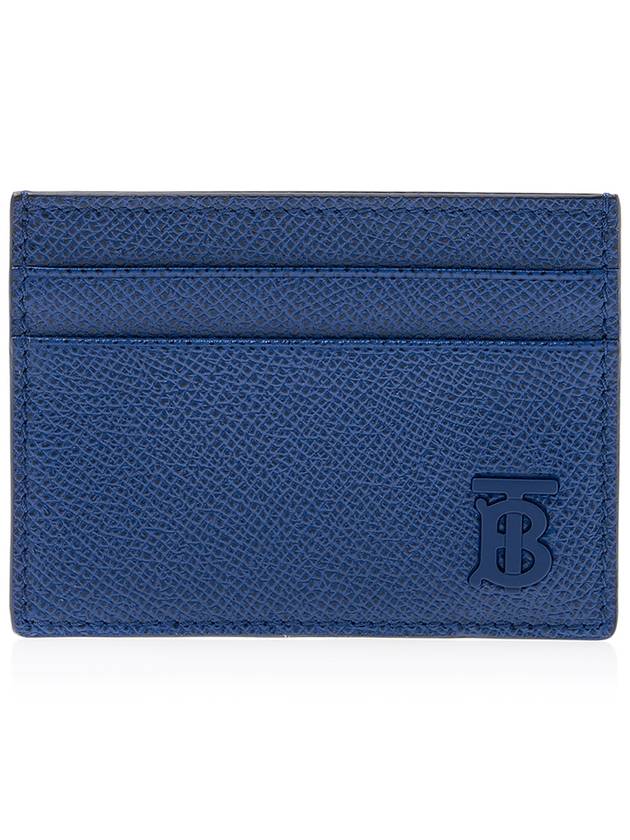 TB Logo Grain Leather Card Wallet Blue - BURBERRY - BALAAN 2