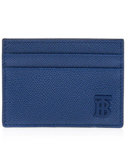 TB Logo Grain Leather Card Wallet Blue - BURBERRY - BALAAN 2