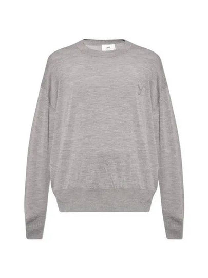 De Coeur Embroidery Crewneck Knit Top Grey - AMI - BALAAN 2