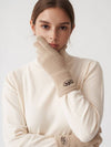 FLUFFY LOGO GLOVE BEIGE - RECLOW - BALAAN 4