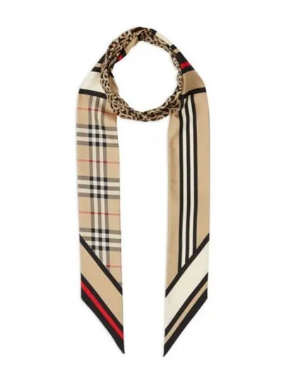 Montage Print Silk Skinny Scarf Archive Beige - BURBERRY - BALAAN 2