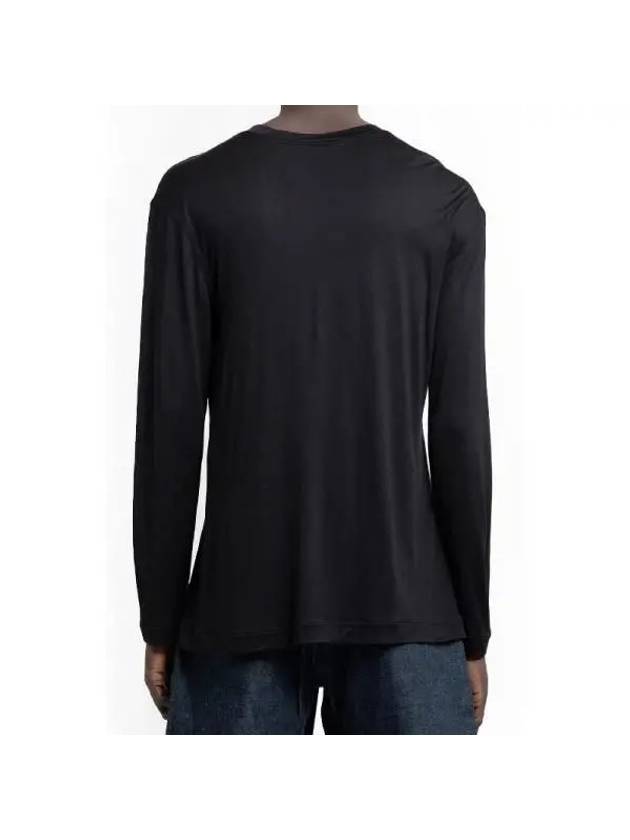 Short Silk Long Sleeve T-Shirt Black - LEMAIRE - BALAAN 3