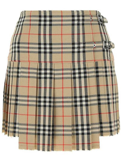 Vintage Check Wool Kilt pleated skirt Archive Beige - BURBERRY - BALAAN 2