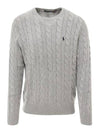 Embroidery Logo Cable Knit Top Grey - POLO RALPH LAUREN - BALAAN 2