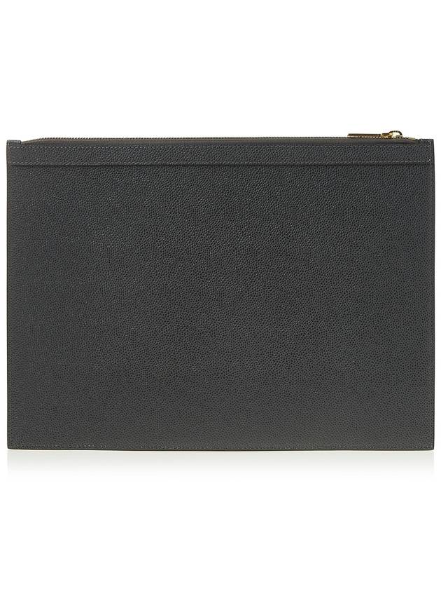 Pebble Document Medium Clutch Bag Grey - THOM BROWNE - BALAAN 4