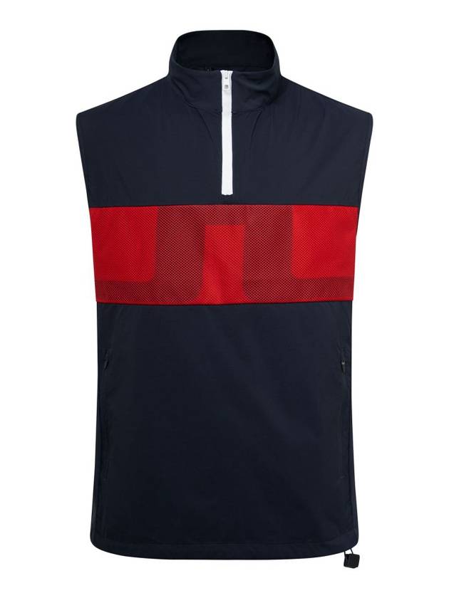 Dean Logo Quarter Zip-Up Golf Vest Navy - J.LINDEBERG - BALAAN 1