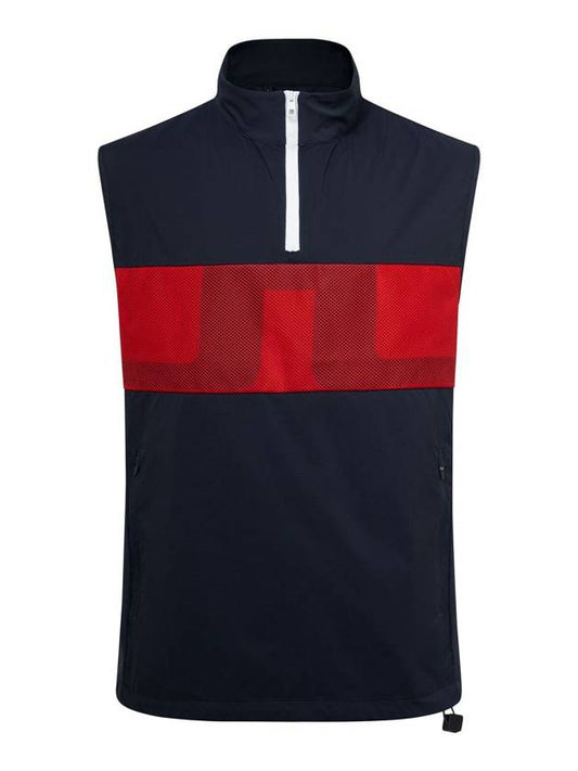 Dean Logo Quarter Zip-Up Golf Vest Navy - J.LINDEBERG - BALAAN 1