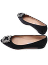 Hangisi Satin Jewel Buckle Flat Black - MANOLO BLAHNIK - BALAAN 7