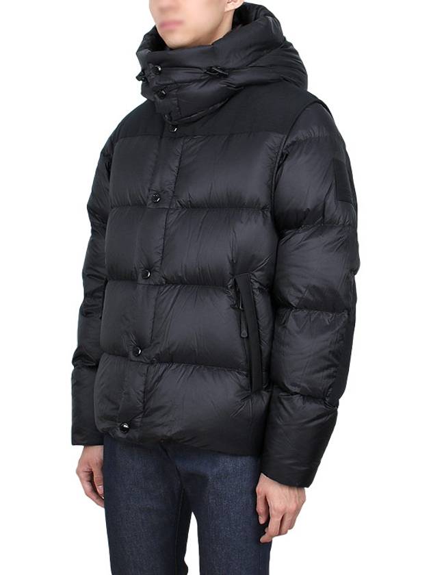 Logo Patch Hooded Down Padding Black - BURBERRY - BALAAN 5