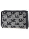 Logo Zip Around Card Wallet Grey - MICHAEL KORS - BALAAN 3