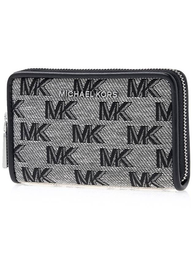 Logo Zip Around Card Wallet Grey - MICHAEL KORS - BALAAN 3