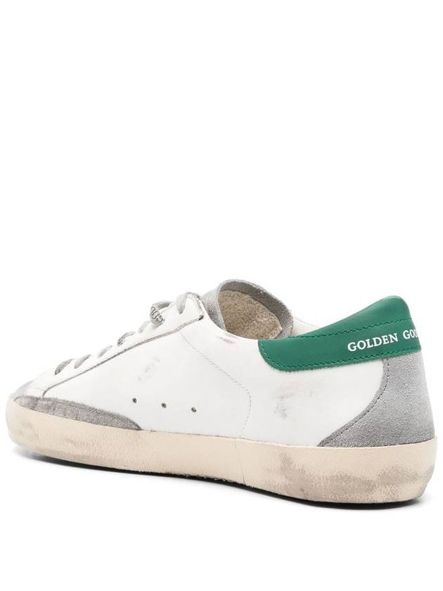 Superstar Green Heel Tab Leather Sneakers White - GOLDEN GOOSE - BALAAN 4