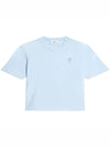 Heart Logo Cotton Jersey Short Sleeve T-Shirt Sky Blue - AMI - BALAAN 3